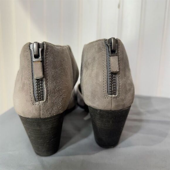 Eileen Fisher Suede Ankle Strap Block Heel Pumps Taupe Gray Size 7 Vero Cuoio - Picture 5 of 8